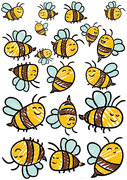 Fietsstickers getekende bijen