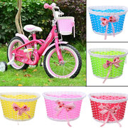 Fietsmandje kind mintgroen met strik
