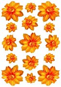 Fietsstickers Dahlia bloemen oranje