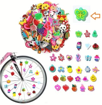 Spaakkralen: 1x Charms Vlinder groen/geel