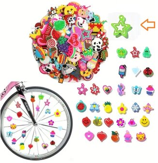 Spaakkralen: 1x Charms Ster lime groen