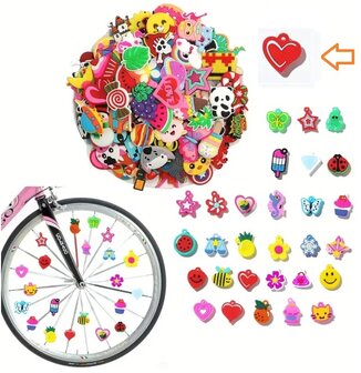 Spaakkralen: 1x Charms Hart rood