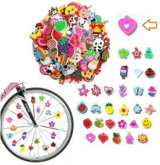 Spaakkralen: 1x Charms Hart roze