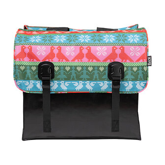 Ruime fietstassen bisonyl Noorse print 46L