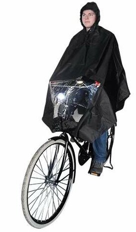 Zwarte fiets regenponcho -