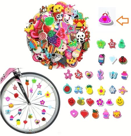 Spaakkralen: 1x Charms Tasje roze
