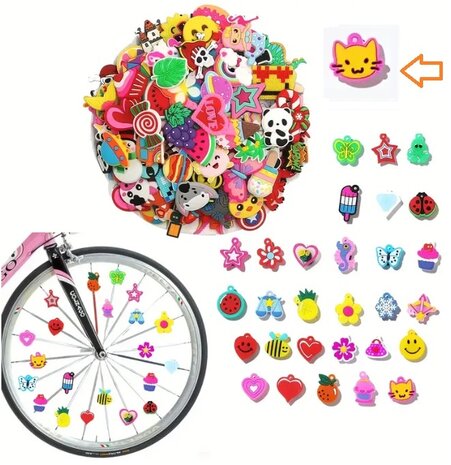 Spaakkralen: 1x Charms Poesje geel