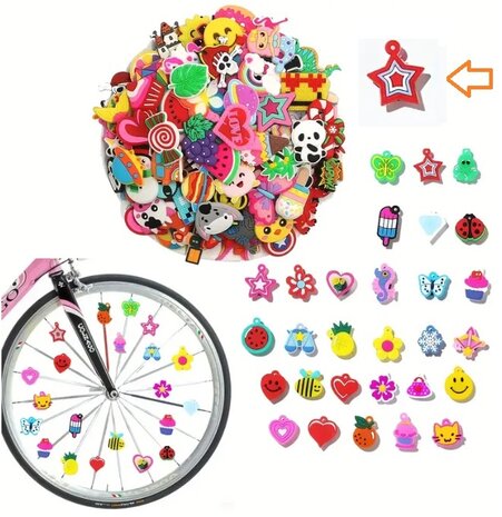 Spaakkralen: 1x Charms Ster rood-wit-blauw