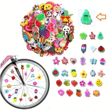 Spaakkralen: 1x Charms Octopus groen