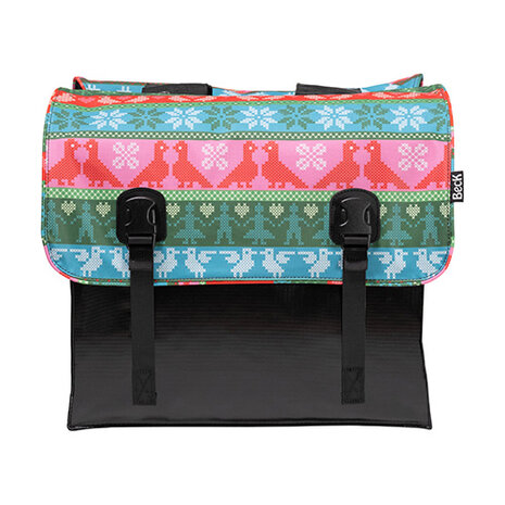 Ruime fietstassen bisonyl Noorse print 46L