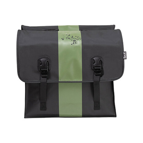 Ruime fietstassen bisonyl zwart/groen 46L