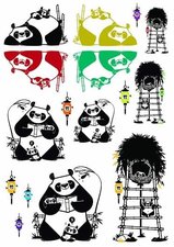 Fietsstickers panda family