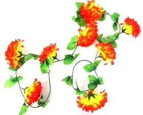 Bloemenslinger fietsslinger grote bloemen oranje/geel