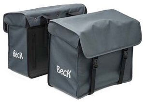 Ruime fietstassen canvas antraciet grijs (45L)