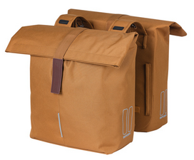 Dubbele fietstassen Basil City camel bruin