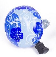 Fietsbel bloemen blauw