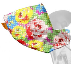 Handmoffen BikeCap geborduurde bloemen
