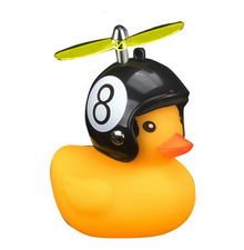 Bad eend met helm fietslamp/toeter 8 ball (met propeller)