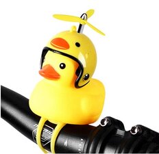 Badeend met helm fietslamp/toeter (met propeller)