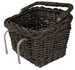 Fietsmand rotan rechthoek bruin (40x30x26cm)