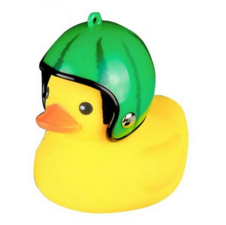 Bad eend met helm fietslamp/toeter watermeloen