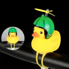 Bad eend met helm fietslamp/toeter watermeloen (met propeller)