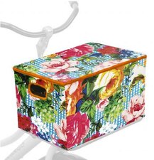Fietskrathoes XL Allover bloem blauw