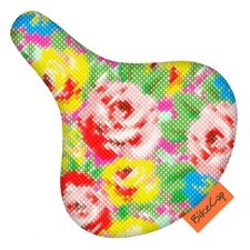 Zadelhoesje Bikecap geborduurde bloemen