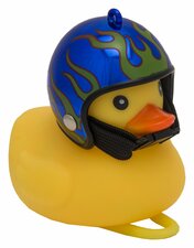 Badeend fietstoeter blauwe helm