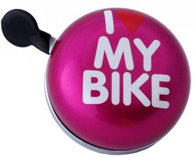 Grote fietsbel DingDong Liix Love my bike pink