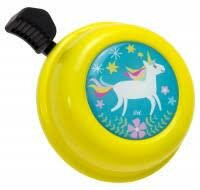 Fietsbel happy unicorn geel (6cm)