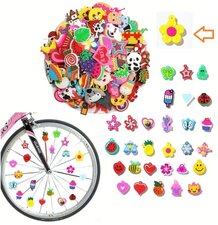 Spaakkralen: 1x Charms Bloem geel/roze