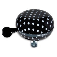 Grote zwarte polkadot fietsbel DingDong