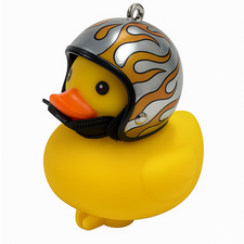 Badeend fietstoeter helm flames