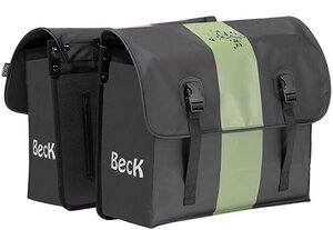 Ruime fietstassen bisonyl zwart/groen 46L