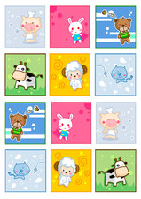 Fietsstickers funny animals