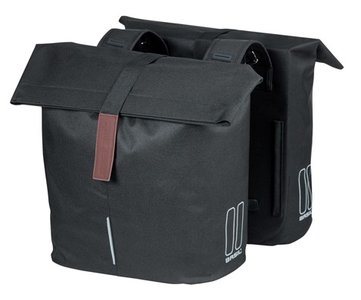 Dubbele fietstassen Basil City zwart - Pimpjefiets